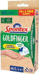 Spontex Goldfinger jednorázové latexové rukavice M/L 12 ks