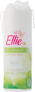 Ellie kozmetické vatové vankúšiky zo 100% organickej bio bavlny 60 ks