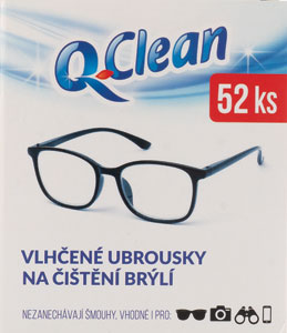 Q-Clean Vlhčené obrúsky na čistenie okuliarov 52 ks