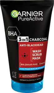 Garnier Pure Active 3v1 maska s aktívnym uhlím proti čiernym bodkám 150 ml