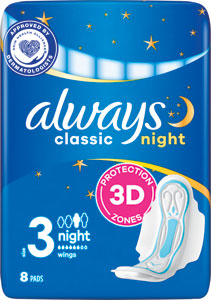 Always Classic hygienické vložky Night 8 ks