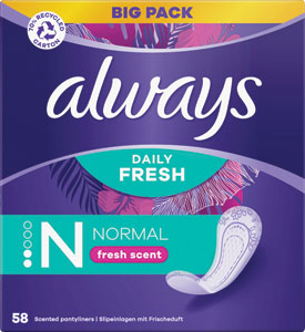 Always intímne vložky Normal Fresh & Protect 58 ks