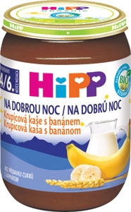 HiPP BIO Na dobrú noc Krupicová kaša s banánom 190 g
