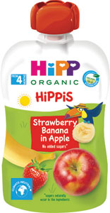 HiPPis BIO 100% ovocie Jablko-Banán-Jahoda 100 g