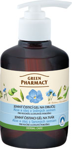 Green Pharmacy čistiaci gél na tvár Aloe a olej z ľanových semien 270 ml