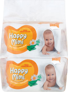Happy Mimi detské vlhčené obrúsky aloe vera + harmanček 4 x 72 ks