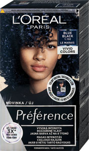 L'Oréal Paris Préférence Vivid Colors permanentná farba na vlasy 1.102 Le Marais - Blue Black, 60+90+54 ml