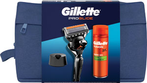 Gillette darčeková sada holiaci strojček Proglide + 1 holiaca hlavica + Series gél 200 ml + stojan + kozmetická taška