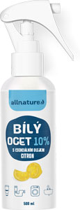 Allnature Biely ocot sprej 10% s esenciálnym olejom citrónu 500 ml 