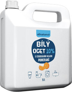 Allnature Biely ocot 10% s esenciálnym olejom pomaranč 5000 ml