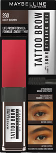 Maybelline New York dlouhotrvajúci gél na obočie Tattoo Brow 36H Styling Gel 260 Deep Brown 6 ml