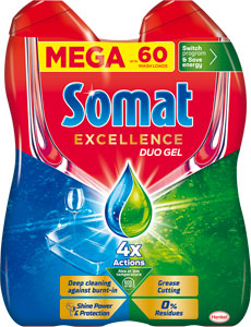 Somat Excellence Anti-Grease DUO Gél do umývačky 60 dávok