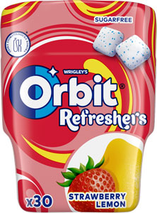 Orbit Refreshers žuvačka s jahodovou a citrónovou príchuťou 30 ks 67 g