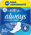 Always Ultra hygienické vložky Day & Night 40 ks - Teta drogérie eshop