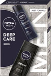 Nivea darčeková sada MEN BOX DEO DEEP 2024 antiperspirant Deep 150 ml, sprchovací gél Deep 250 ml - Teta drogérie eshop