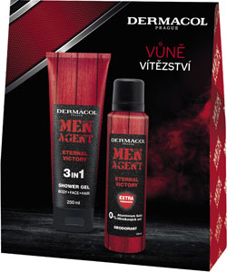 Dermacol darčeková sada Men Agent Eternal Victory 2024 sprchový gél 250 ml, deodorant 150 ml