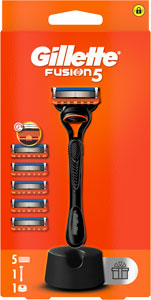 Gillette Fusion5 strojček + 5 náhradných hlavíc + stojan