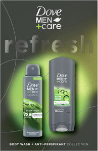 Dove darčeková sada Men+Care Extra Fresh sprchovací gél 250 ml, antiperspirant 150 ml