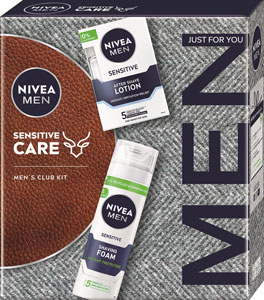 Nivea darčeková sada MEN BOX LOTION SENSITIVE 2024 voda po holení Sensitive 100 ml, pena na holenie Sensitive 200 ml