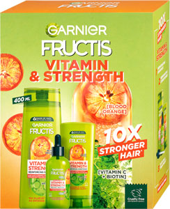 Fructis darčeková sada VITAMIN C šampón 400 ml, balzam 200 ml, sérum proti vypadávaniu vlasov 125 ml