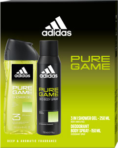 Adidas darčeková sada Pure Game sprchový gél 250 m, deodorant 150 ml