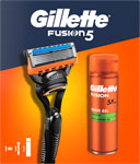 Gillette darčeková sada Fushion strojček + 1 náhradná hlavica + gél na holenie 200 ml - Teta drogérie eshop