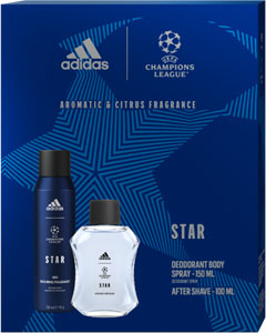 Adidas darčeková sada UEFA 10 Star voda po holení 100 ml, dezodorant 150 ml