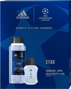 Adidas darčeková sada UEFA 10 Star sprchový gél 250 ml, toaletná voda 50 ml