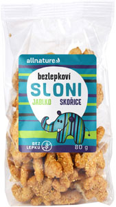 Allnature Bezlepkoví sloni jablko-škorica 80 g