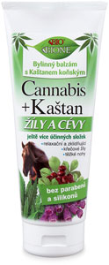 BC BIO Cannabis + Gaštan Konský bylinný balzam Žily a cievy 200 ml