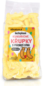 Allnature kukuričné chrumky s príchuťou syra bezlepkové 50 g