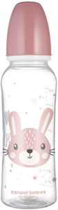 Canpol babies dojčenská fľaša plastová Cute Animals 12 m+  ružová 250 ml