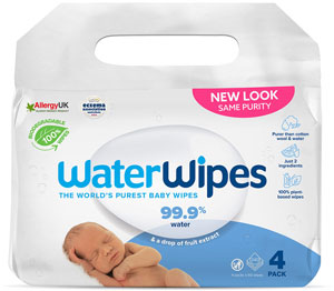 WaterWipes vlhčené obrúsky bez obsahu plastov 4 x 60 ks