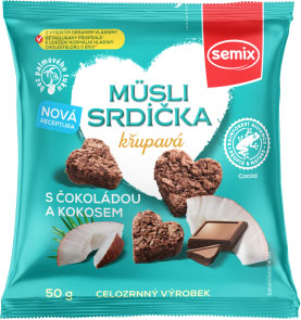 Semix Müsli srdiečka s čokoládou a kokosom 50 g