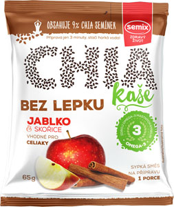 Semix Chia kaša bez lepku jablko a škorica 65 g