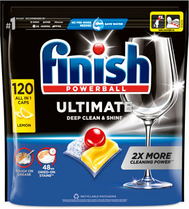 Finish Ultimate All in 1 kapsuly do umývačky riadu  Lemon Sparkle 120 ks