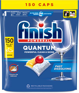 Finish Quantum All in 1 kapsuly do umývačky riadu Lemon Sparkle 150 ks