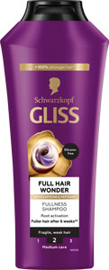 Gliss šampón Full Hair Wonder šampón s kofeínom pre krehké, slabé vlasy 400 ml