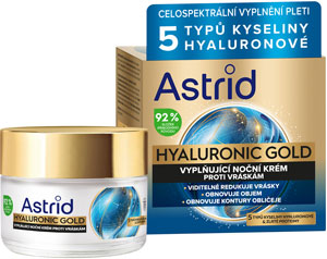 Astrid vyplňujúci nočný krém proti vráskam SPF 10 Hyaluronic Gold 50 ml