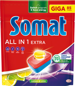 Somat All in 1 Extra Lemon & Lime kapsuly do umývačky riadu 85 ks 1411 g